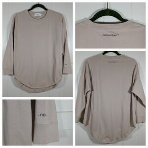 AZUL by MOUSSY Pocket T-Shirt Remember? No Curved Hem Women's Medium Tan Cotton